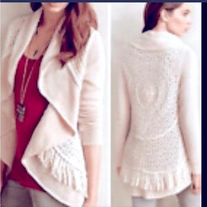 Anthropologie Oatmeal Colored Open Cardigan Sweater, Medium, EUC